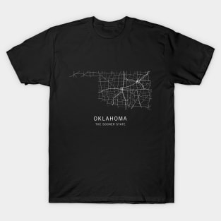 Oklahoma State Road Map T-Shirt